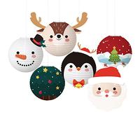 TURWXGSO Secret Santa 6 Pcs Christmas Decorations Party Paper Lanterns Set Christmas Trees Decorationsfor Party Decor for Craft New Years Wedding Home Decorations