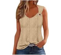 TURWXGSO Sleeveless Tops for Women UK Casual Loose Tunic Blouses Solid Knitted Cotton Tank Top Modern Fit Cami Shirts Crew Neck Vest Tshirts Gym Tees Going Out Holiday T-Shirts