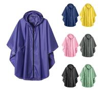 TURWXGSO Waterproof Rain Poncho for Adults Reusable Lightweight Breathable Packable Raincoats Rain Cape with Hood Women's Outdoor Rain Jackets for Hiking Camping Cycling Traveling