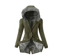 TURWXGSO Winter Coats for Women Uk Fleece Lined Parka Quilted Jacket Overcoats with Fur Hood, Plus Size Womens Long Sleeve Waist Drawstring Zip Up Warm Thicker Windproof Outdoor Thermal Overcoats