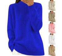 TURWXGSO Winter Jumpers for Women UK Oversized Mockneck Cable Knit Sweaters Solid Color Comfy Casual Jumper Long Sleeve Thermal Top Warm Knitwear Activewear Pullover