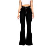 TURWXGSO Women Jeans High Waist Stretch Bootcut Jeans for Women UK Flared Jeggings Denim Pants Skinny Fit Trousers Vintage Casual Boyfriends Y2K Streetwear Denim Pants