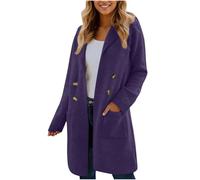 TURWXGSO Women's Coats Winter Overcoat Casual Jackets for Women Wool Blend Coat Solid Color Long Sleeve Button Front Single Breasted Trench Coat wth Pocket Autumn Winter Tailored Outerwear