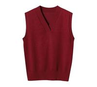 TURWXGSO Women's Sleeveless Jumpers Knitted Gilets Plain V Neck Tank Tops Loose Ribbed Vest Sweater Elegant Casual Pullover Knitwear Sweatshirts Vintage SHIRTS Plus Size UK 8-20