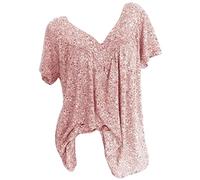 TURWXGSO Womens Summer Tops Size 8-22 Casual Tee Shirts Soft Comfy Short Sleeve Tunic Top Boho Floral Print T Shirts Baggy V Neck T-Shirts Elegant Summer Pullover Blouse Office Work