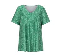 TURWXGSO Womens Summer Tops Size 8-22 Casual Tee Shirts Soft Comfy Short Sleeve Tunic Top Boho Floral Print T Shirts Baggy V Neck T-Shirts Elegant Summer Pullover Blouse Office Work