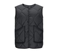 TURWXGSO Women's UK Puffer Gilets Lightweight Ladies Waistcoat Quilted Fleece Lined Body Warmer Snap Button Collarless Sleeveless Vest with Pockets Winter Warm Cardigan Padded Coat