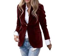 TURWXGSO Women's Velvet Blazer Jacket Business Casual Suit Jackets Button Up Lapel Long Sleeve Blazers Cozy Soft Work Office Coats Dressy Cardigan Nights Out Party Outerwear Shirt
