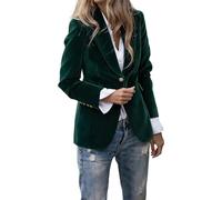 TURWXGSO Women's Velvet Blazer Jacket Business Casual Suit Jackets Button Up Lapel Long Sleeve Blazers Cozy Soft Work Office Coats Dressy Cardigan Nights Out Party Outerwear Shirt