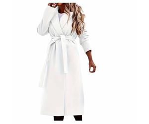 TURWXGSO Women's Winter Coats Casual Loose Belted Trench Jackets Notch Lapel Midi Long Woolen Coat Smart Overcoat Elegant Long Sleeve formal Outerwear Winter Mac Ladies Cardigan UK