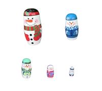 TURWXGSO Wooden Russian 5 Layer Nesting Doll 5 Layer Christmas Snowman Nesting Doll Artificially Manufactured Crafts Home Decoration for Xmas Tree Winter New Year Party Supplies