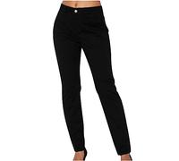 TURWXGSO Work Trousers for Women UK Stretch Fit Solid Straight Leg Tailored High Elasticated Waist Ankle Lightweight Pants Office Smart Casual Walking Hiking Trouser with Pockets