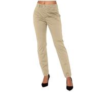 TURWXGSO Work Trousers for Women UK Stretch Fit Solid Straight Leg Tailored High Elasticated Waist Ankle Lightweight Pants Office Smart Casual Walking Hiking Trouser with Pockets