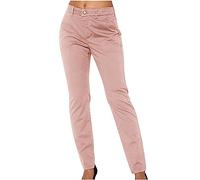 TURWXGSO Work Trousers for Women UK Stretch Fit Solid Straight Leg Tailored High Elasticated Waist Ankle Lightweight Pants Office Smart Casual Walking Hiking Trouser with Pockets
