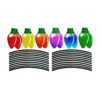 TURWXGSO Xmas Crafts Christmas Car Refrigerator Decoration 12 Reflective Bulb Shaped Magnets 22 Magnetic Wire Ornament Set for Xmas Wedding Party Festival Holiday Decor