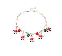 TURWXGSO Xmas Crafts Christmas Cute Necklace Santa Claus Christmas Tree Necklace Women's Jewelry Fashion Baubles for Evening Party