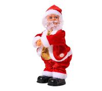 TURWXGSO Xmas Crafts Christmas Santa Claus Shakes Hip Play Guitar With Music Christmas Small Old Man Decoration Doll Gift Ornaments Gifts For Women Indoor Home Decor Supplies
