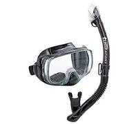 TUSA Imprex 3-D Snorkel Set - Diving Mask Dry Snorkel Silicone (Black + Bag)