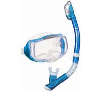 Tusa Imprex 3D Snorkelling set, mask, dry snorkel adults, silicone transparent/ fishtail blue