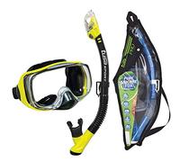 TUSA Sport Adult Imprex 3D Purge Mask and Dry Snorkel Combo, Black/Flash Yellow, UC-3325P-BKFY