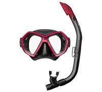 TUSA Sport UC-0106 Elite Adult 2-Window Mask & Snorkel Set, Black/Metallic Dark Red