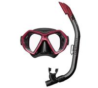 TUSA Sport UC-0106 Elite Adult 2-Window Mask & Snorkel Set, Black/Metallic Dark Red