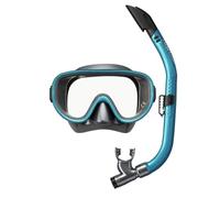 TUSA Sport UC-0110 Elite Adult Single-Window Mask & Snorkel Set, Gun Metal/Ocean Green