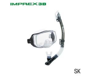 TUSA UC3325 IMPREX 3D PURGE MASK AND ELITE DRY DRAIN SNORKEL ADULT COMBO