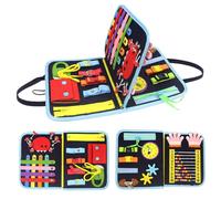 TUSAUW Fidget Blanket for Adults, Dementia Activity Blanket, Fidget Toys for Elderly Seniors, Busy Board Toys, Dark Blue