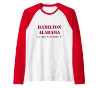 Tuscaloosa Alabama Coordinates Souvenir Raglan Baseball Tee