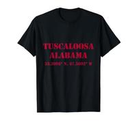 Tuscaloosa Alabama Coordinates Souvenir Value Graphic T-Shirt, Men, Black, XL