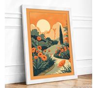 Tuscan Afternoon Botanical Framed Wall Art Print A4 (29.7×21cm) White, Wall Decor for Living Room, Bedroom, Office & Home, Ready to Hang, Art Gift