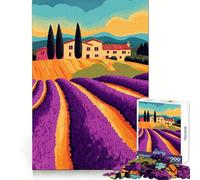 Tuscan Lavender Fields Mansion Art Jigsaw Puzzles for Adults 1000 Analytical Skill Light Recreation Tight Join (38x52cm)