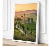 Tuscan Villa at Dawn Rustic Canvas Wall Art Print 18x12 Inch
