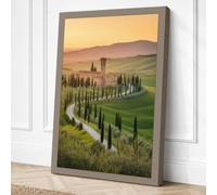 Tuscan Villa at Dawn Rustic Canvas Wall Art Print 36x24 Inch