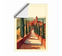 Tuscan Villa at Dusk Landscape Unframed Wall Art Print A2 (59.4×42cm), Wall Decor for Living Room, Bedroom, Office & Home, Art Gift
