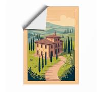 Tuscan Villa Rustic Unframed Wall Art Print A4 (29.7×21cm), Wall Decor for Living Room, Bedroom, Office & Home, Art Gift