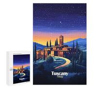 Tuscan Village Night: New Year Gift, 1000 PCS Challenging Puzzle for Adults, for Mindful Indoor Entertainment