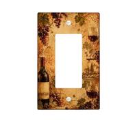 Tuscan Vineyard Wine Theme Single Rocker Light Switch Cover | Tuscan Landscape, Grape Clusters, Red Wine Glasses, Rustic Home Decor, Wine Lover Gift