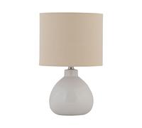 Tuscan - White Ceramic Lamp with Natural Linen Shade First Choice Lighting White One Size
