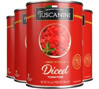 Tuscanini Chopped Tomatoes 400g (Pack of 4) | 100% Italian Diced Tomatoes, Delicious Taste & Texture, Perfect for Pizza and Sauces, BPA Free Tin, Kosher for Passover
