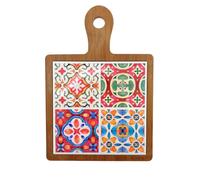 Tuscany Ceramic Inlay Cheese Board, Square Wooden Serving Board - 33cm