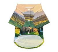 Tuscany Countryside Italy Dog Shirt for Dogs & Cats Breathable Short Sleeve Pet T-Shirt Lightweight Dog Summer Tops M