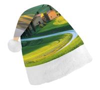 Tuscany Countryside Italy Funny Santa Hat Plush Christmas Hats Party Headwear for Holiday New Year
