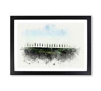 Tuscany Fields in Siena Italy in Abstract Framed Print | A2 Black Framed Wall Art | Ready to Hang | Abstract Fantasy Picture | Living Room Bedroom Lounge Office