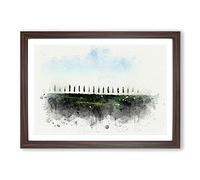 Tuscany Fields in Siena Italy in Abstract Framed Print | A2 Walnut Framed Wall Art | Ready to Hang | Abstract Fantasy Picture | Living Room Bedroom Lounge Office