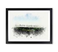 Tuscany Fields In Siena Italy In Abstract Modern Art Framed Print | A4 Black Framed Wall Art | Ready to Hang | Abstract Fantasy Picture | Living Room Bedroom Lounge Office