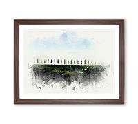 Tuscany Fields In Siena Italy In Abstract Modern Art Framed Print | A4 Walnut Framed Wall Art | Ready to Hang | Abstract Fantasy Picture | Living Room Bedroom Lounge Office