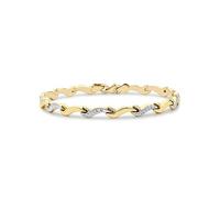 Tuscany Gold 9ct 2 Colour Gold Diamond Cut Wave Link Bracelet Yellow