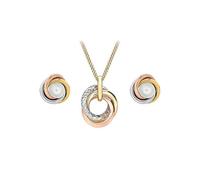 Tuscany Gold 9CT Russian Pendant & Earrings Set Gold